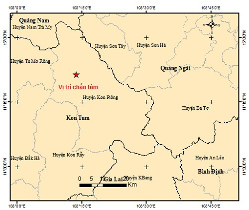 8 trận động đất ở Kon Tum chỉ trong 2 ngày